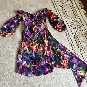 Beautiful floral mini cocktail dress by THEIA